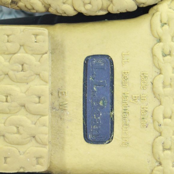 LL Bean Blue Rubber Gumshoes Moccasin Low Ankle Boots Size 9 Wide - Picture 9 of 10